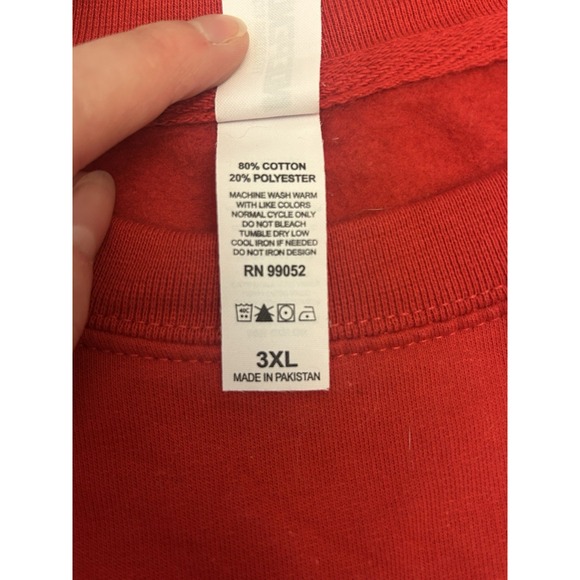 Nebraska Cornhuskers Red Cotton Blend Crewneck Sweatshirt Men's 3XL - Picture 6 of 6